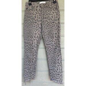 Kancan Womens Animal Print Jeans Size 27 Raw Hem Ankle Length Skinny
